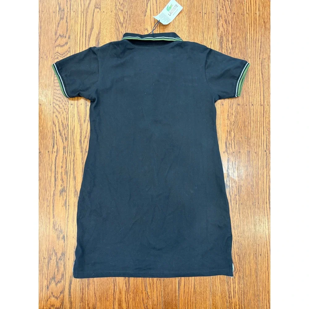 Lacoste Girls XL Black Cotton Pique Polo Dress NWT Preppy Tenniscore